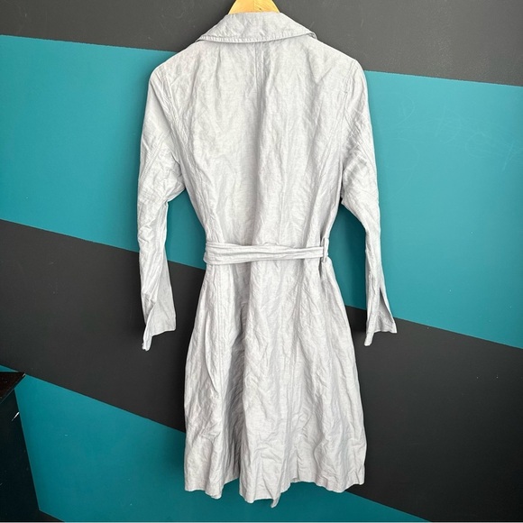 Eileen Fisher Light Gray Long Sleeve Coat - Picture 4 of 12